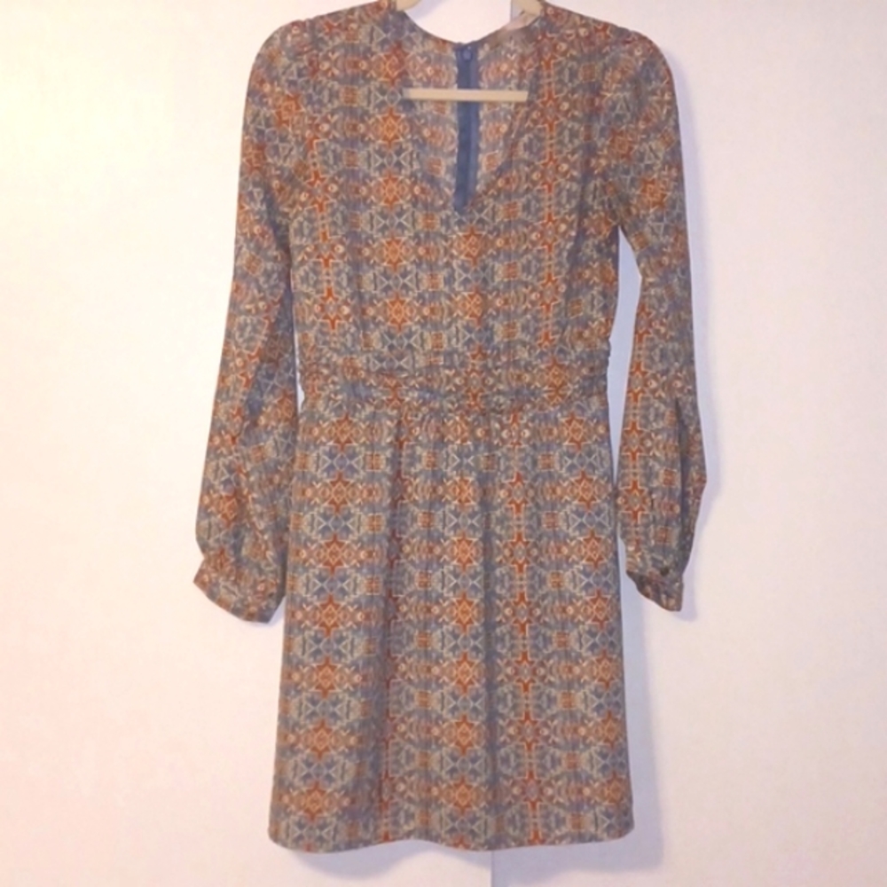 Forever 21 "Aztec Print" Long Sleeve Midi Dress in Size Small